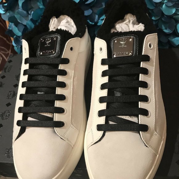 MCM Cognac White Milano Sneakers Low Tops - Picture 5 of 9